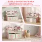 Banco Infantil Convertible 3 en 1 Juego de Mesa y Silla Baúl de Juguetes con 2 Cajones de Tela 3-6 Años Rosa Banco Infantil Convertible 3 en 1 Juego de Mesa y Silla Baúl de Juguetes con 2 Cajones de Tela 3-6 Años Rosa