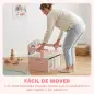Banco Infantil Convertible 3 en 1 Juego de Mesa y Silla Baúl de Juguetes con 2 Cajones de Tela 3-6 Años Rosa Banco Infantil Convertible 3 en 1 Juego de Mesa y Silla Baúl de Juguetes con 2 Cajones de Tela 3-6 Años Rosa