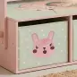 Banco Infantil Convertible 3 en 1 Juego de Mesa y Silla Baúl de Juguetes con 2 Cajones de Tela 3-6 Años Rosa Banco Infantil Convertible 3 en 1 Juego de Mesa y Silla Baúl de Juguetes con 2 Cajones de Tela 3-6 Años Rosa