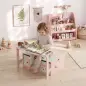 Banco Infantil Convertible 3 en 1 Juego de Mesa y Silla Baúl de Juguetes con 2 Cajones de Tela 3-6 Años Rosa Banco Infantil Convertible 3 en 1 Juego de Mesa y Silla Baúl de Juguetes con 2 Cajones de Tela 3-6 Años Rosa