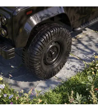 Coche Eléctrico Niños 12V Licencia Land Rover Defender Control Remoto 2,4G 2 Motores Arranque Suave Faros +3 Años Negro