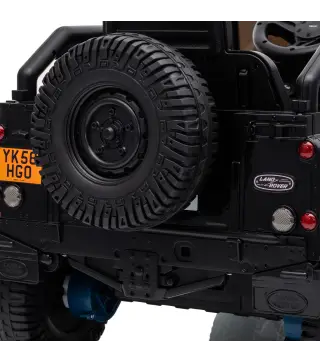 Coche Eléctrico Niños 12V Licencia Land Rover Defender Control Remoto 2,4G 2 Motores Arranque Suave Faros +3 Años Negro