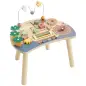 Mesa de Actividades para Bebé 1-3 Años 6 en 1 Montessori con Engranajes Laberinto de Cuentas Reloj Giratorio Zanahorias