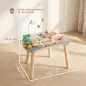 Mesa de Actividades para Bebé 1-3 Años 6 en 1 Montessori con Engranajes Laberinto de Cuentas Reloj Giratorio Zanahorias