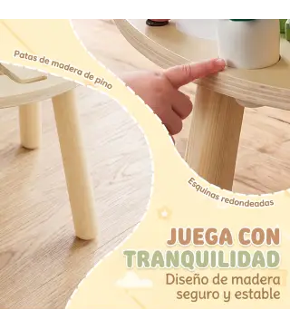 Mesa de Actividades para Bebé 1-3 Años 6 en 1 Montessori con Engranajes Laberinto de Cuentas Reloj Giratorio Zanahorias