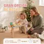 Mesa de Actividades para Bebé 1-3 Años 6 en 1 Montessori con Engranajes Laberinto de Cuentas Reloj Giratorio Zanahorias