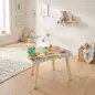 Mesa de Actividades para Bebé 1-3 Años 6 en 1 Montessori con Engranajes Laberinto de Cuentas Reloj Giratorio Zanahorias