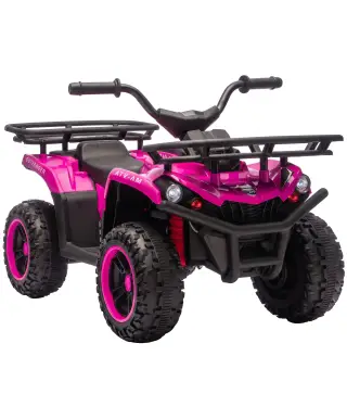 Quad Eléctrico para Niños 12V 2 Motores Batería de Litio Arranque Suave 2 Cestas Música MP3 Faros 3-8 Años Rosa