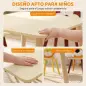 Mesa Infantil con 4 Sillas con Diseños de Animales Juego de Madera 5 Piezas para Niños y Niñas 3-8 Años Amarillo