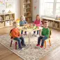Mesa Infantil con 4 Sillas con Diseños de Animales Juego de Madera 5 Piezas para Niños y Niñas 3-8 Años Amarillo