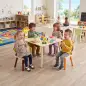 Mesa Infantil con 4 Sillas con Diseños de Animales Juego de Madera 5 Piezas para Niños y Niñas 3-8 Años Amarillo