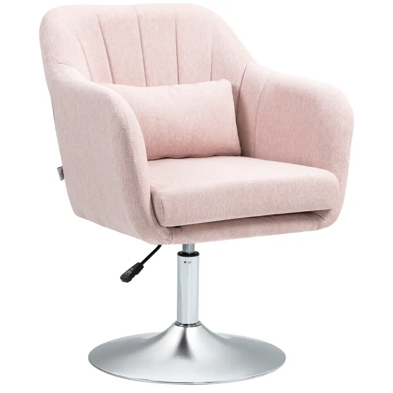 Sillón para Salón Giratorio 360° con Altura Ajustable Respaldo Envolvente Reposabrazos y Cojín 60x60x79-91 cm Rosa Sillón para Salón Giratorio 360° con Altura Ajustable Respaldo Envolvente Reposabrazos y Cojín 60x60x79-91 cm Rosa
