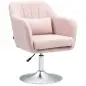 Sillón para Salón Giratorio 360° con Altura Ajustable Respaldo Envolvente Reposabrazos y Cojín 60x60x79-91 cm Rosa Sillón para Salón Giratorio 360° con Altura Ajustable Respaldo Envolvente Reposabrazos y Cojín 60x60x79-91 cm Rosa