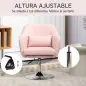 Sillón para Salón Giratorio 360° con Altura Ajustable Respaldo Envolvente Reposabrazos y Cojín 60x60x79-91 cm Rosa Sillón para Salón Giratorio 360° con Altura Ajustable Respaldo Envolvente Reposabrazos y Cojín 60x60x79-91 cm Rosa