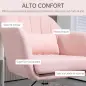 Sillón para Salón Giratorio 360° con Altura Ajustable Respaldo Envolvente Reposabrazos y Cojín 60x60x79-91 cm Rosa Sillón para Salón Giratorio 360° con Altura Ajustable Respaldo Envolvente Reposabrazos y Cojín 60x60x79-91 cm Rosa