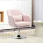 Sillón para Salón Giratorio 360° con Altura Ajustable Respaldo Envolvente Reposabrazos y Cojín 60x60x79-91 cm Rosa Sillón para Salón Giratorio 360° con Altura Ajustable Respaldo Envolvente Reposabrazos y Cojín 60x60x79-91 cm Rosa