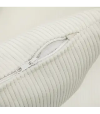 Sillón Relax Sofá Individual de Pana con Cojín Reposabrazos Patas de Madera para Dormitorio Oficina Crema
