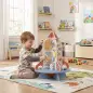 Cubo de Actividades de Madera Tema Cohete Juguete Montessori con Engranajes Laberinto de Cuentas Reloj Giratorio Cubo de Actividades de Madera Tema Cohete Juguete Montessori con Engranajes Laberinto de Cuentas Reloj Giratorio