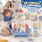 Cubo de Actividades de Madera Tema Cohete Juguete Montessori con Engranajes Laberinto de Cuentas Reloj Giratorio Cubo de Actividades de Madera Tema Cohete Juguete Montessori con Engranajes Laberinto de Cuentas Reloj Giratorio