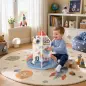 Cubo de Actividades de Madera Tema Cohete Juguete Montessori con Engranajes Laberinto de Cuentas Reloj Giratorio Cubo de Actividades de Madera Tema Cohete Juguete Montessori con Engranajes Laberinto de Cuentas Reloj Giratorio