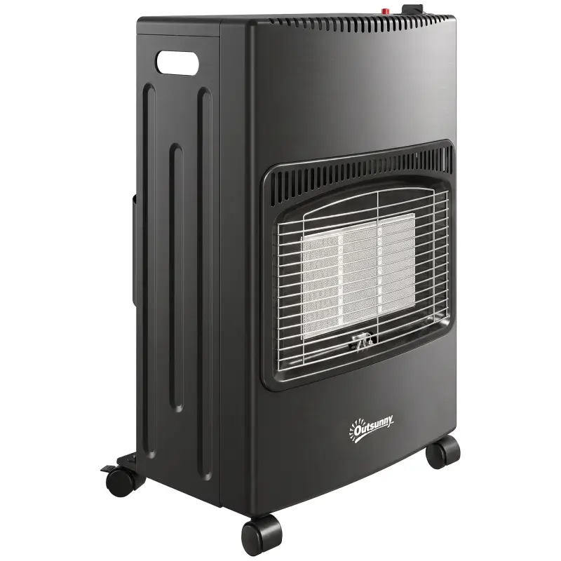 Calefactor de Gas Plegable con 3 Niveles de Calor Sensor ODS Ruedas Encendido Piezoeléctrico 46x42x75 cm Negro Calefactor de Gas Plegable con 3 Niveles de Calor Sensor ODS Ruedas Encendido Piezoeléctrico 46x42x75 cm Negro