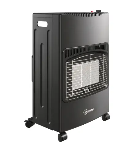 Calefactor de Gas Plegable con 3 Niveles de Calor Sensor ODS Ruedas Encendido Piezoeléctrico 46x42x75 cm Negro