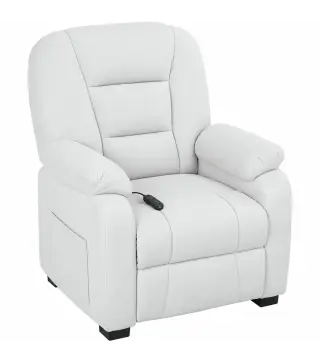 Sillón Relax Reclinable Eléctrico Silencioso con Función Memoria Reposapiés Mando a Distancia Bolsillos Laterales Crema