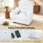 Sillón Relax Reclinable Eléctrico Silencioso con Función Memoria Reposapiés Mando a Distancia Bolsillos Laterales Crema