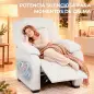 Sillón Relax Reclinable Eléctrico Silencioso con Función Memoria Reposapiés Mando a Distancia Bolsillos Laterales Crema