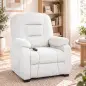 Sillón Relax Reclinable Eléctrico Silencioso con Función Memoria Reposapiés Mando a Distancia Bolsillos Laterales Crema