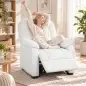 Sillón Relax Reclinable Eléctrico Silencioso con Función Memoria Reposapiés Mando a Distancia Bolsillos Laterales Crema