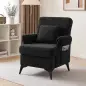 Sillón Relax Sofá Individual en Chenilla Butaca de Salón Moderna Asiento Ancho y Cojín Grueso Cojín Lumbar Negro