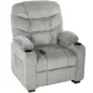 Sillón Relax Reclinable Eléctrico Silencioso con Función Memoria Reposapiés Mando a Distancia Bolsillos Laterales Gris