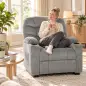 Sillón Relax Reclinable Eléctrico Silencioso con Función Memoria Reposapiés Mando a Distancia Bolsillos Laterales Gris