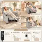 Sillón Relax Reclinable Eléctrico Silencioso con Función Memoria Reposapiés Mando a Distancia Bolsillos Laterales Gris