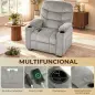 Sillón Relax Reclinable Eléctrico Silencioso con Función Memoria Reposapiés Mando a Distancia Bolsillos Laterales Gris