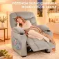 Sillón Relax Reclinable Eléctrico Silencioso con Función Memoria Reposapiés Mando a Distancia Bolsillos Laterales Gris