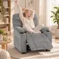Sillón Relax Reclinable Eléctrico Silencioso con Función Memoria Reposapiés Mando a Distancia Bolsillos Laterales Gris