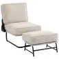 Sillón con Reposapiés Respaldo Ajustable Sillón de Lectura de Pana con Asiento Ancho Acolchado Grueso Crema Sillón con Reposapiés Respaldo Ajustable Sillón de Lectura de Pana con Asiento Ancho Acolchado Grueso Crema