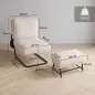 Sillón con Reposapiés Respaldo Ajustable Sillón de Lectura de Pana con Asiento Ancho Acolchado Grueso Crema Sillón con Reposapiés Respaldo Ajustable Sillón de Lectura de Pana con Asiento Ancho Acolchado Grueso Crema
