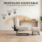 Sillón con Reposapiés Respaldo Ajustable Sillón de Lectura de Pana con Asiento Ancho Acolchado Grueso Crema Sillón con Reposapiés Respaldo Ajustable Sillón de Lectura de Pana con Asiento Ancho Acolchado Grueso Crema