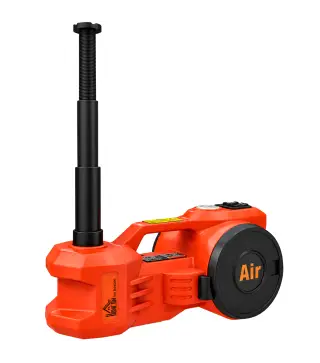 Kit de Gato Hidráulico Eléctrico 12V 5T Elevación 15,5-45 cm Bomba Aire Llave Hexagonal y Maletín Reflectante Naranja