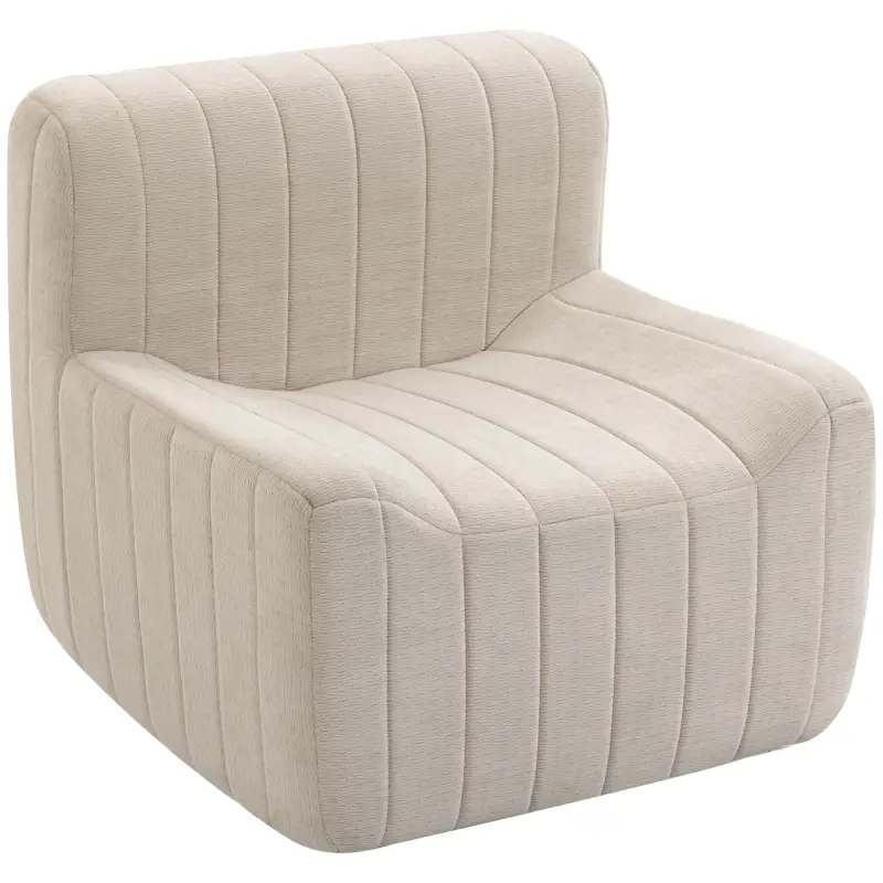 Sillón Relax Sofá Individual de Chenilla Moderna Acolchado de Espuma de Alta Densidad Diseño Comprimido Beige Sillón Relax Sofá Individual de Chenilla Moderna Acolchado de Espuma de Alta Densidad Diseño Comprimido Beige
