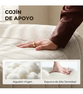 Sillón Relax Sofá Individual de Chenilla Moderna Acolchado de Espuma de Alta Densidad Diseño Comprimido Beige