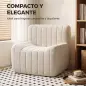 Sillón Relax Sofá Individual de Chenilla Moderna Acolchado de Espuma de Alta Densidad Diseño Comprimido Beige Sillón Relax Sofá Individual de Chenilla Moderna Acolchado de Espuma de Alta Densidad Diseño Comprimido Beige