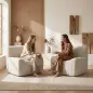 Sillón Relax Sofá Individual de Chenilla Moderna Acolchado de Espuma de Alta Densidad Diseño Comprimido Beige Sillón Relax Sofá Individual de Chenilla Moderna Acolchado de Espuma de Alta Densidad Diseño Comprimido Beige