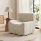 Sillón Relax Sofá Individual de Chenilla Moderna Acolchado de Espuma de Alta Densidad Diseño Comprimido Beige Sillón Relax Sofá Individual de Chenilla Moderna Acolchado de Espuma de Alta Densidad Diseño Comprimido Beige