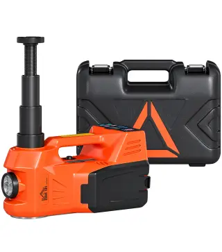 Kit de Gato Hidráulico Eléctrico 5T 12V 14,3-45 cm Luz LED Bomba Aire Llave Hexagonal Martillo Maletín Naranja