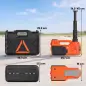 Kit de Gato Hidráulico Eléctrico 5T 12V 14,3-45 cm Luz LED Bomba Aire Llave Hexagonal Martillo Maletín Naranja