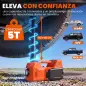 Kit de Gato Hidráulico Eléctrico 5T 12V 14,3-45 cm Luz LED Bomba Aire Llave Hexagonal Martillo Maletín Naranja